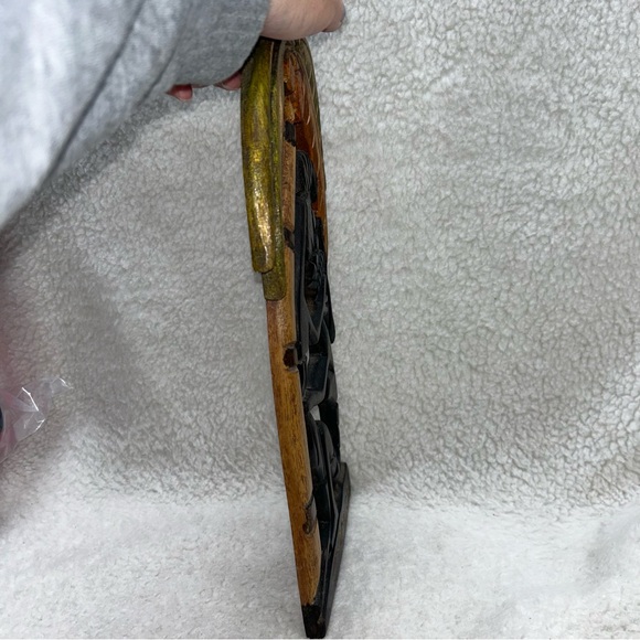 Jamaica carved wood couple kissing under a coconut tree 15" folkart - Picture 7 of 11